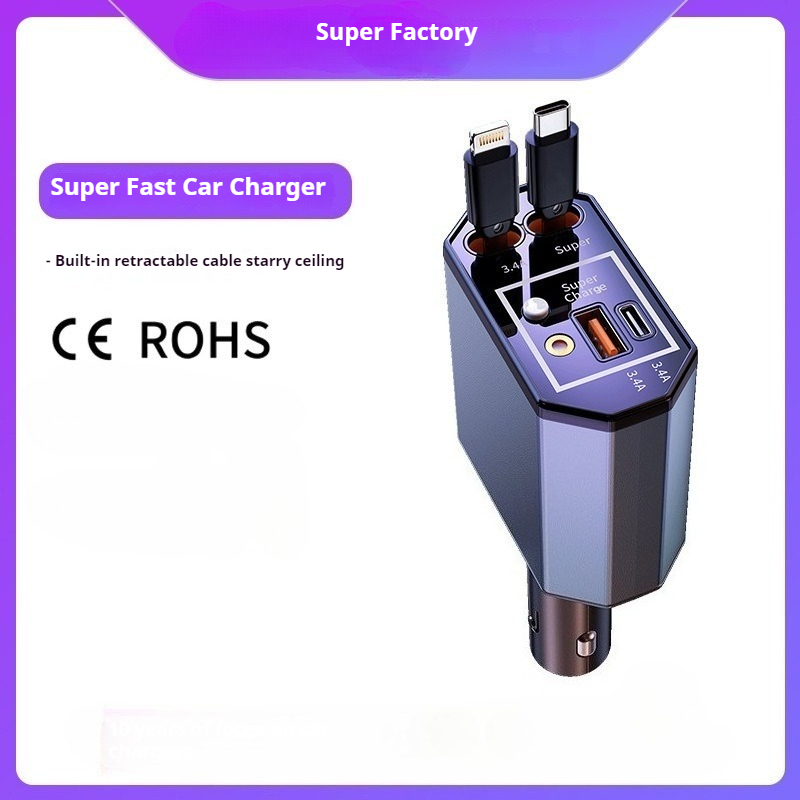 Fast Charging Cable - Caricabatterie per Auto 120W con Cavo