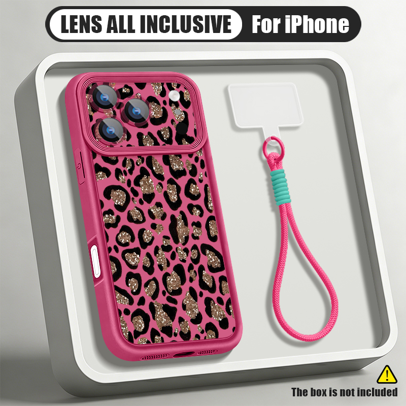 Lanyard Phone Strap - Custodia per telefono con stampa leopardata