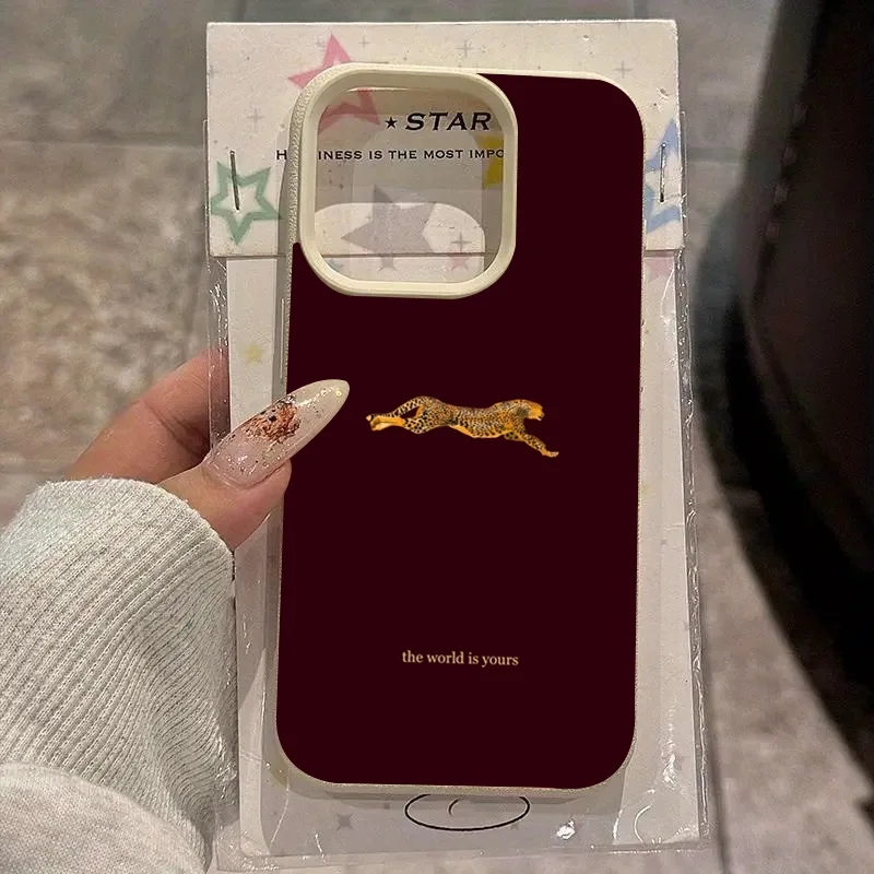 Phone Accessories Red - Custodia morbida per telefono moda leopardo
