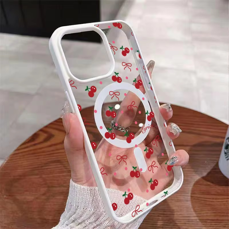 Phone Accessories Red - Custodia Magnetica Trasparente Rigida con Stampa