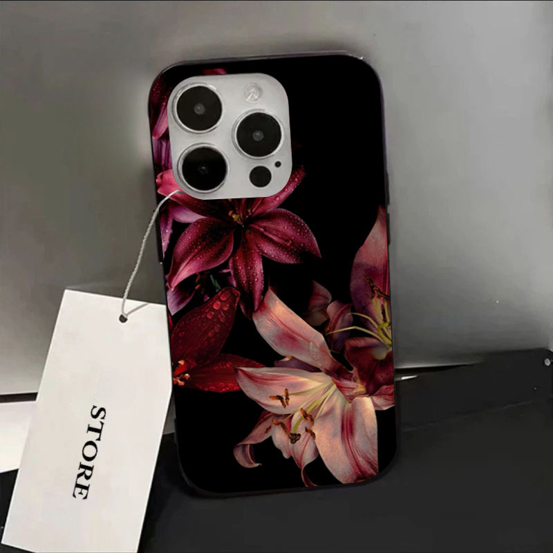 Phone Accessories Red - Elegante fiore di giglio rosso cassa