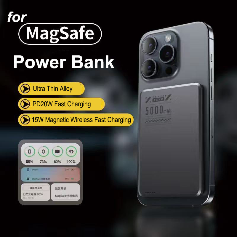 Power Bank Slim - Batteria esterna portatile Powerbank wireless Qi2