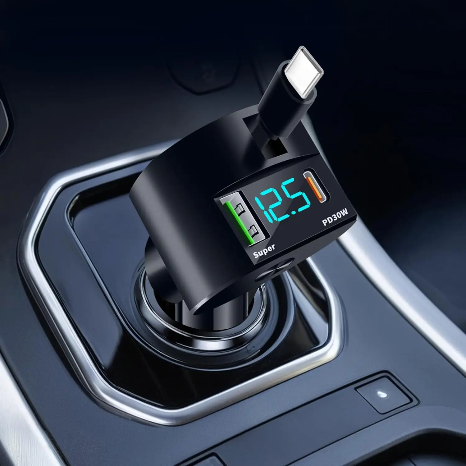 Fast Charging Cable - Caricabatteria da auto retrattile aggiornato 3