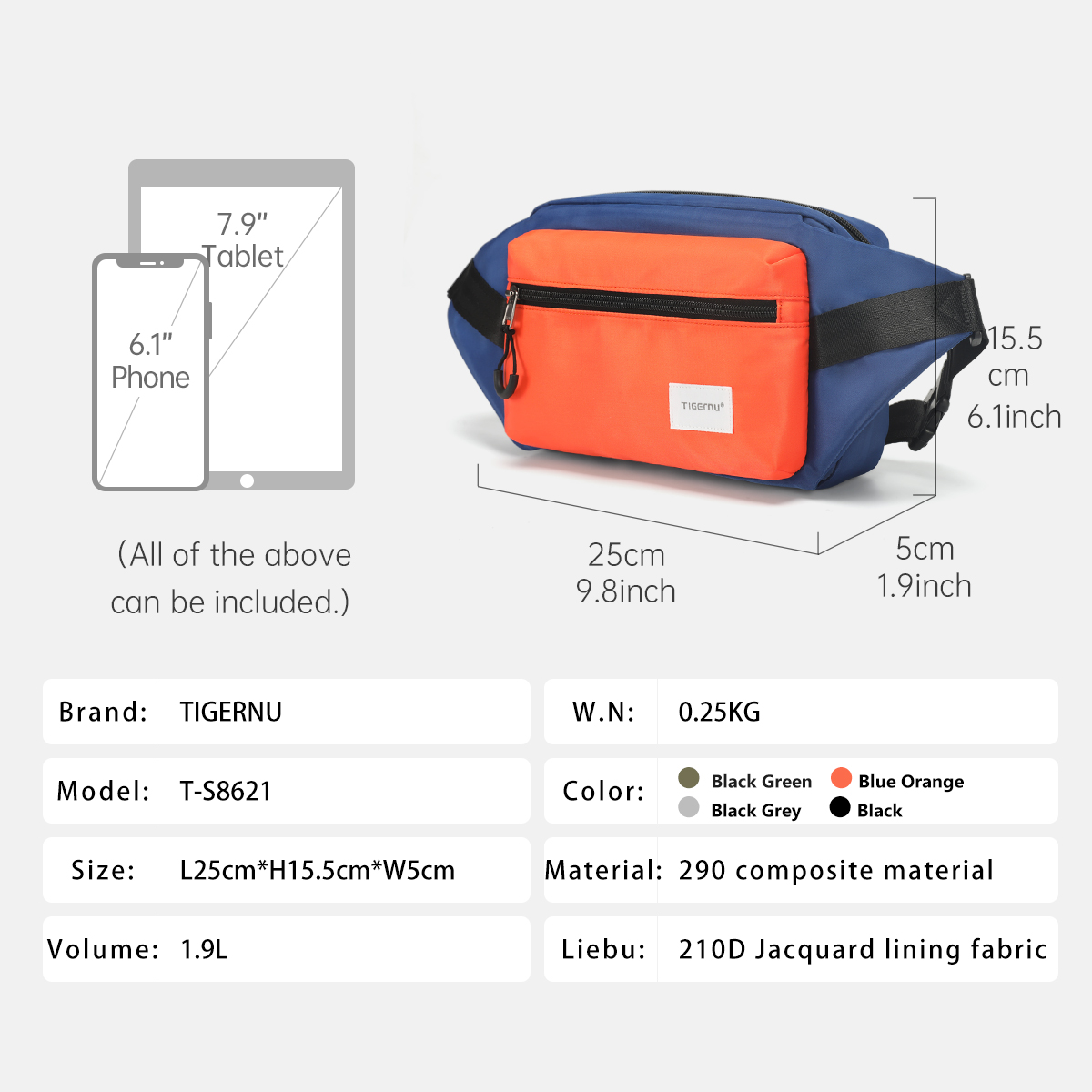 Tigernu Borsa da petto per uom - Phone Accessories For Men recensione e prezzo