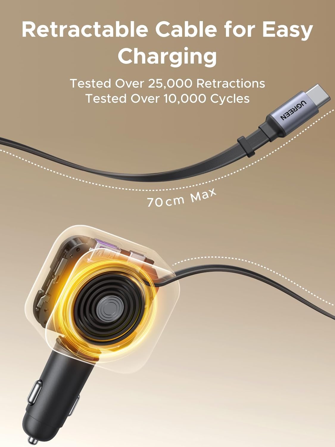 Caricabatteria da auto retratt - Fast Charging Cable recensione e prezzo